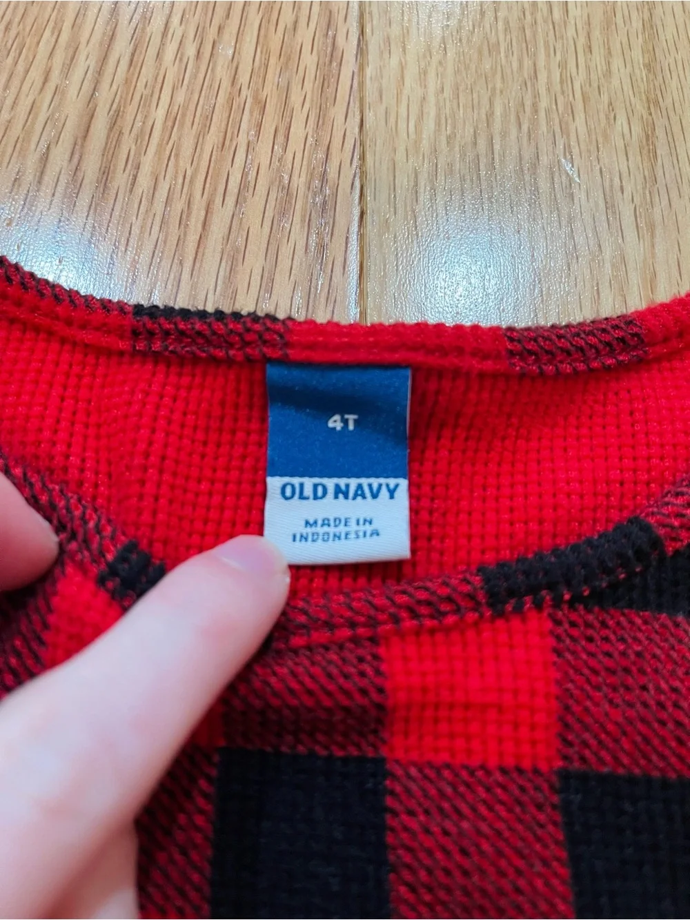 Old Navy Red and Black Buffalo Plaid Long-Sleeve Dress